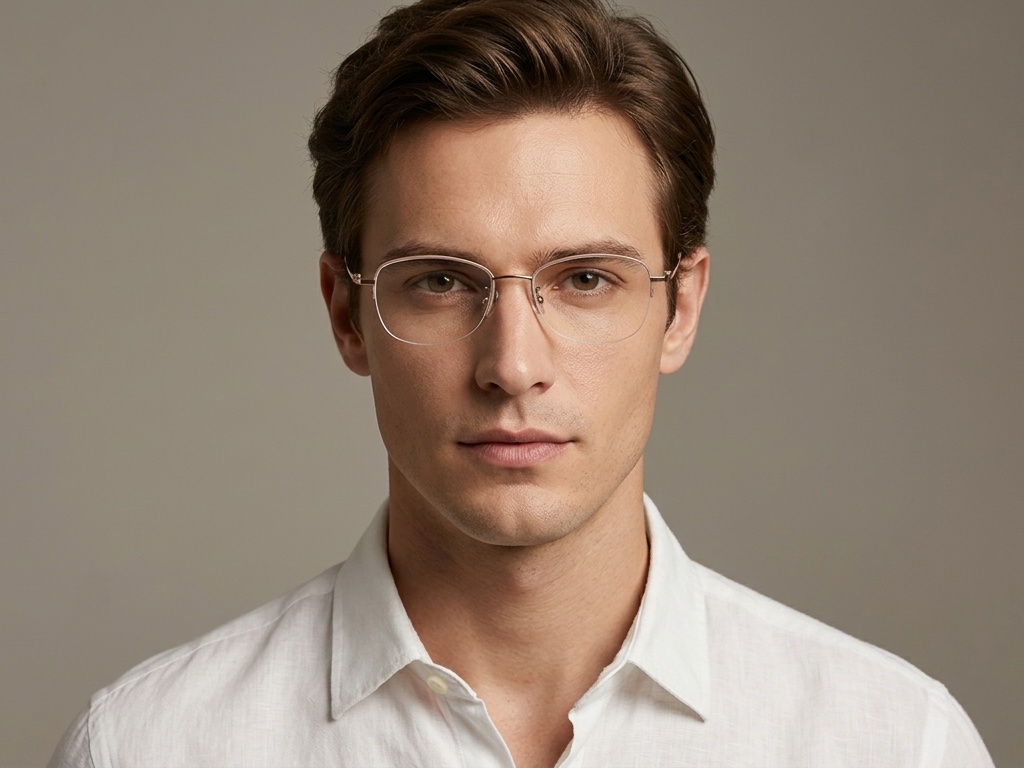 BS1913-0964_Brown_Semi-rimless_Titanium_Glasses-tryon_male