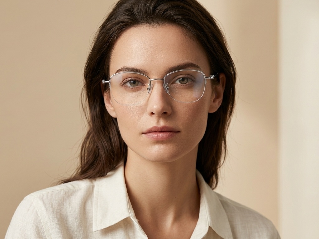 BS1913-0965_Silver_Semi-rimless_Titanium_Glasses-tryon_female