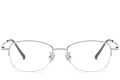 BS1913-0965_Silver_Semi-rimless_Titanium_Glasses_front