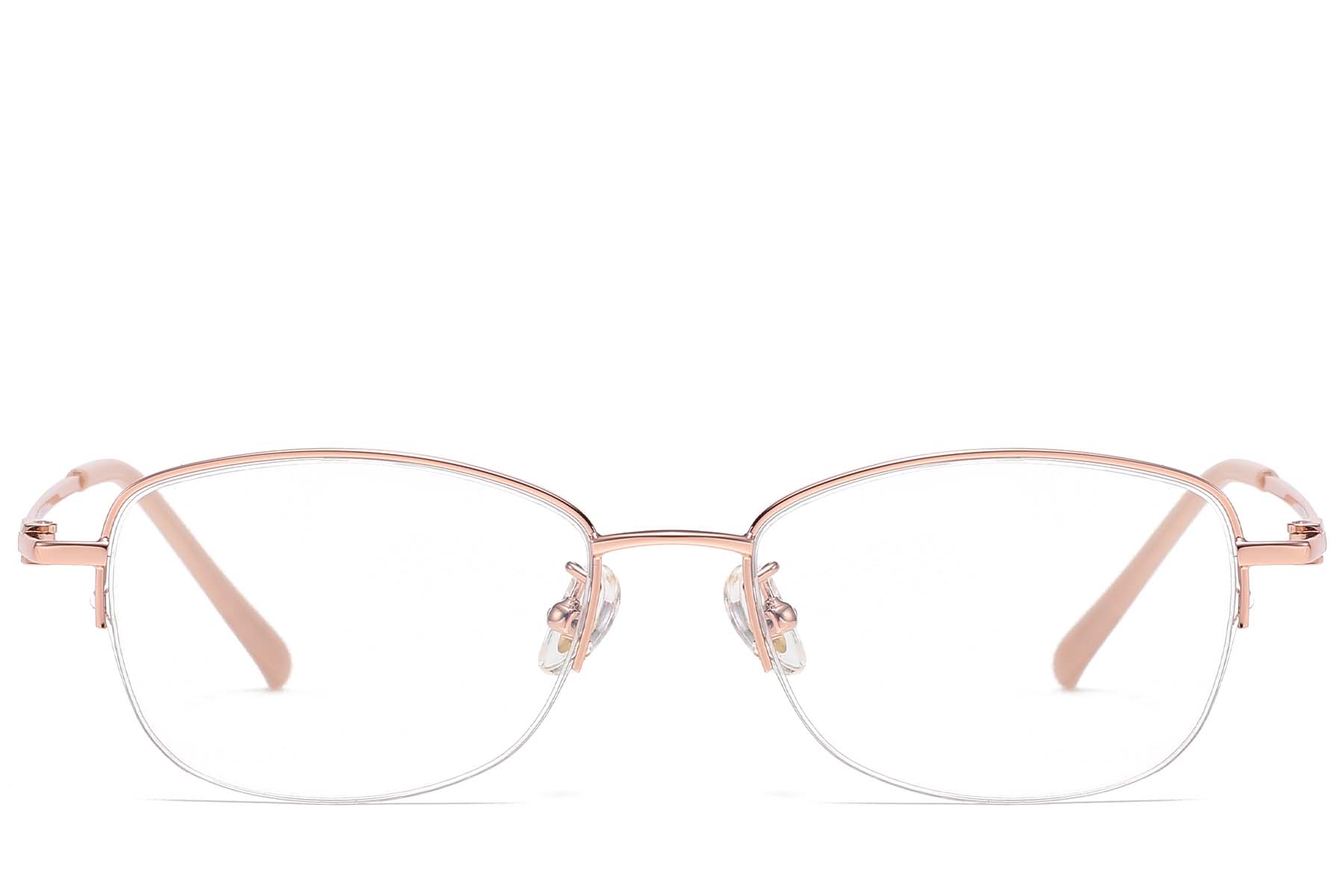 BS1913-0966_Pink_Semi-rimless_Titanium_Glasses_front