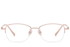 BS1913-0966_Pink_Semi-rimless_Titanium_Glasses_front