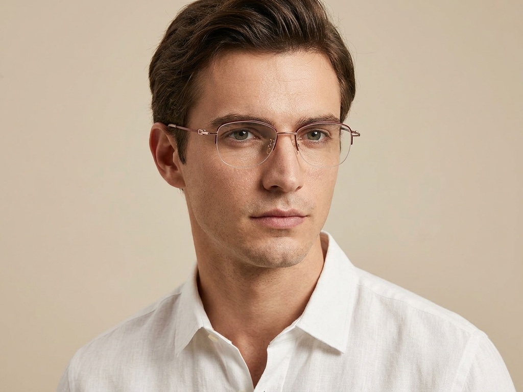BS1913-0967_Red_Semi-rimless_Titanium_Glasses-tryon_male