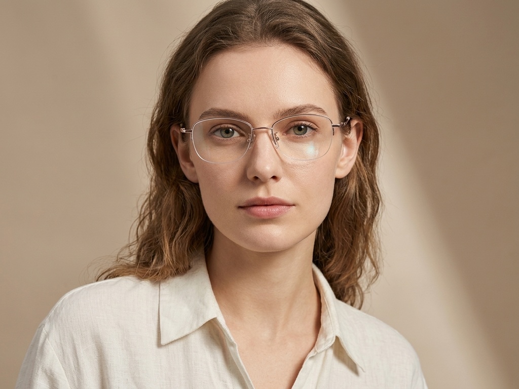 BS1913-0968_Pink_Semi-rimless_Titanium_Glasses-tryon_female