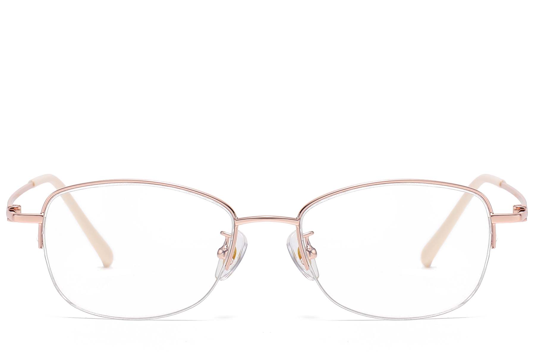 BS1913-0968_Pink_Semi-rimless_Titanium_Glasses_front