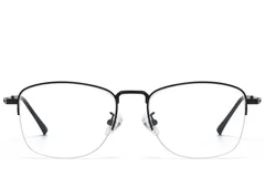 BS1913-0977_Black_Semi-rimless_Titanium_Glasses_front