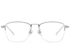 BS1913-0978_Silver_Semi-rimless_Titanium_Glasses_front