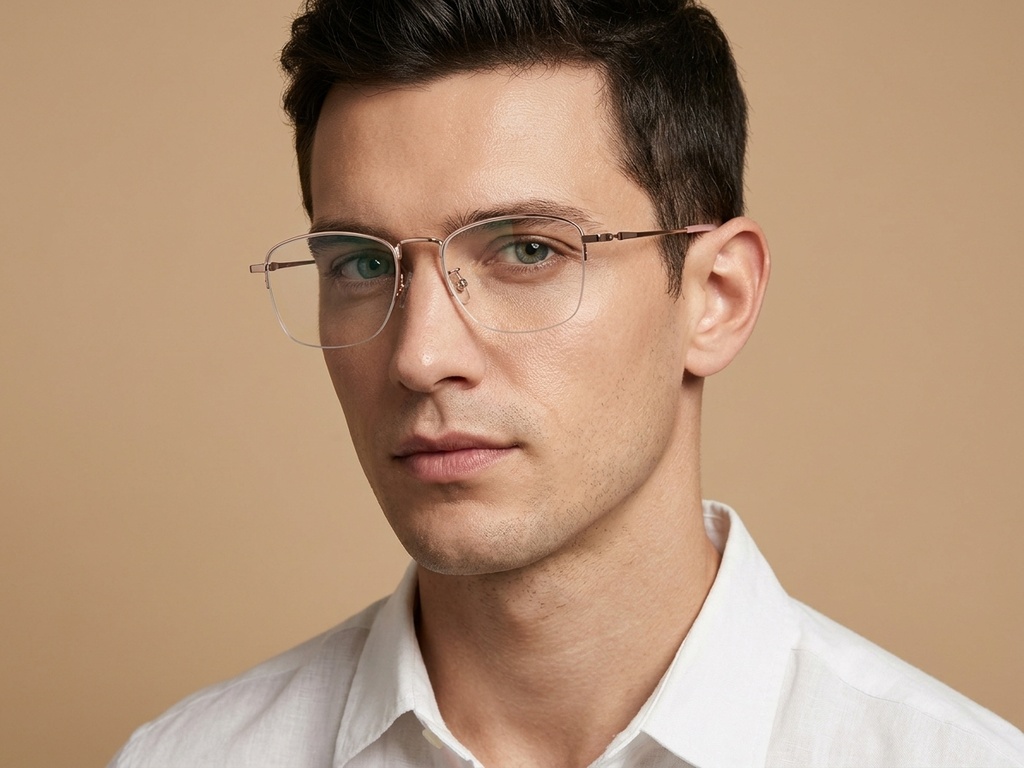BS1913-0979_Pink_Semi-rimless_Titanium_Glasses-tryon_male