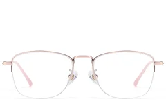 BS1913-0979_Pink_Semi-rimless_Titanium_Glasses_front