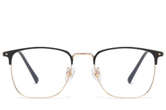 BS1913-0990_Golden_Rectangular_Titanium_Glasses_front