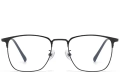 BS1913-0991_Black_Rectangular_Titanium_Glasses_front