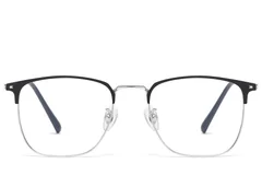 BS1913-0992_Silver_Rectangular_Titanium_Glasses_front