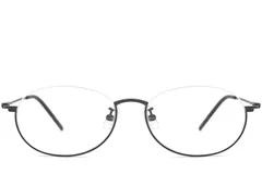 BS1924-0002_Black_Semi-rimless_Metal_Glasses_front