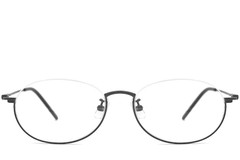 BS1924-0002_Black_Semi-rimless_Metal_Glasses_front