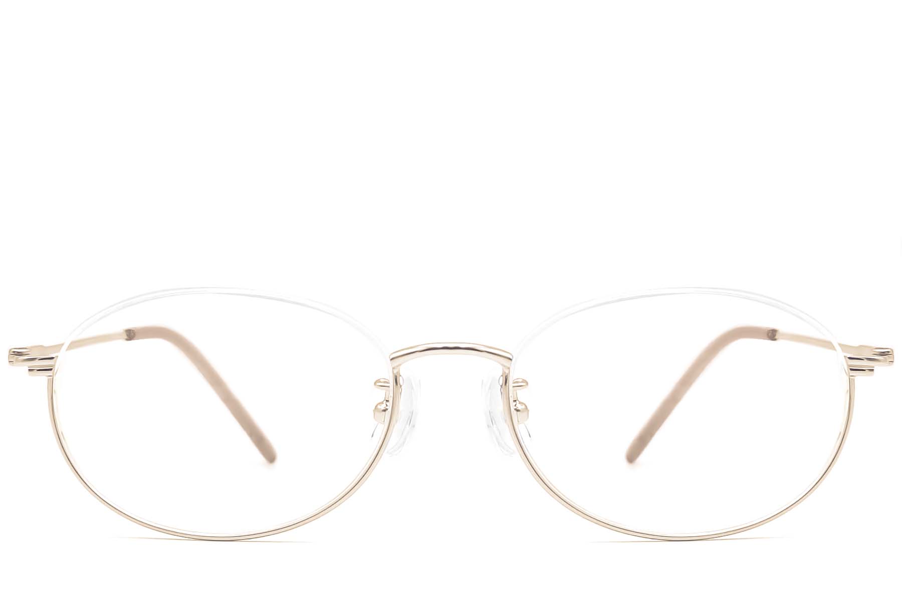 BS1924-0003_Golden_Semi-rimless_Metal_Glasses_front