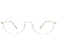 BS1924-0003_Golden_Semi-rimless_Metal_Glasses_front