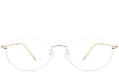 BS1924-0004_White_Semi-rimless_Metal_Glasses_front