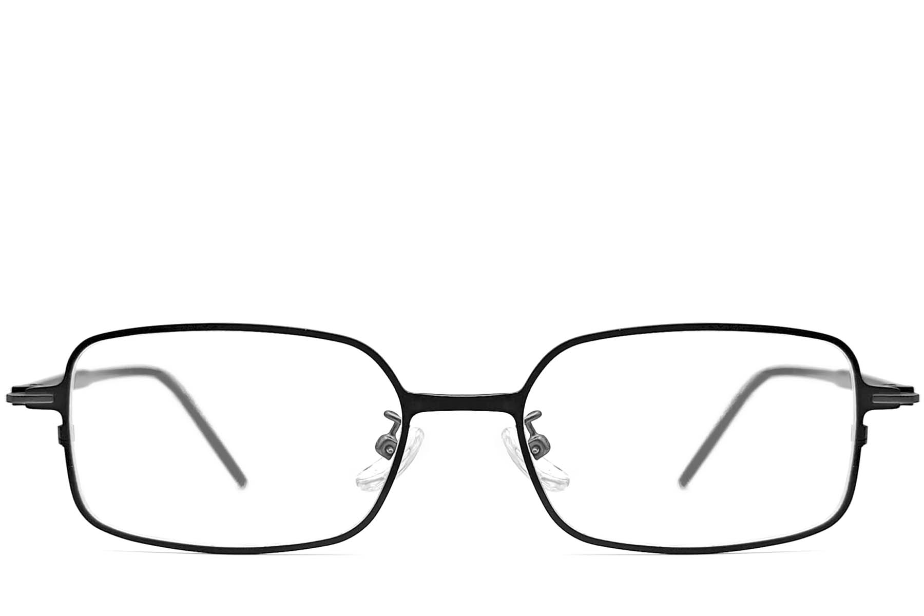 BS1924-0018_Black_Rectangular_Metal_Glasses_front