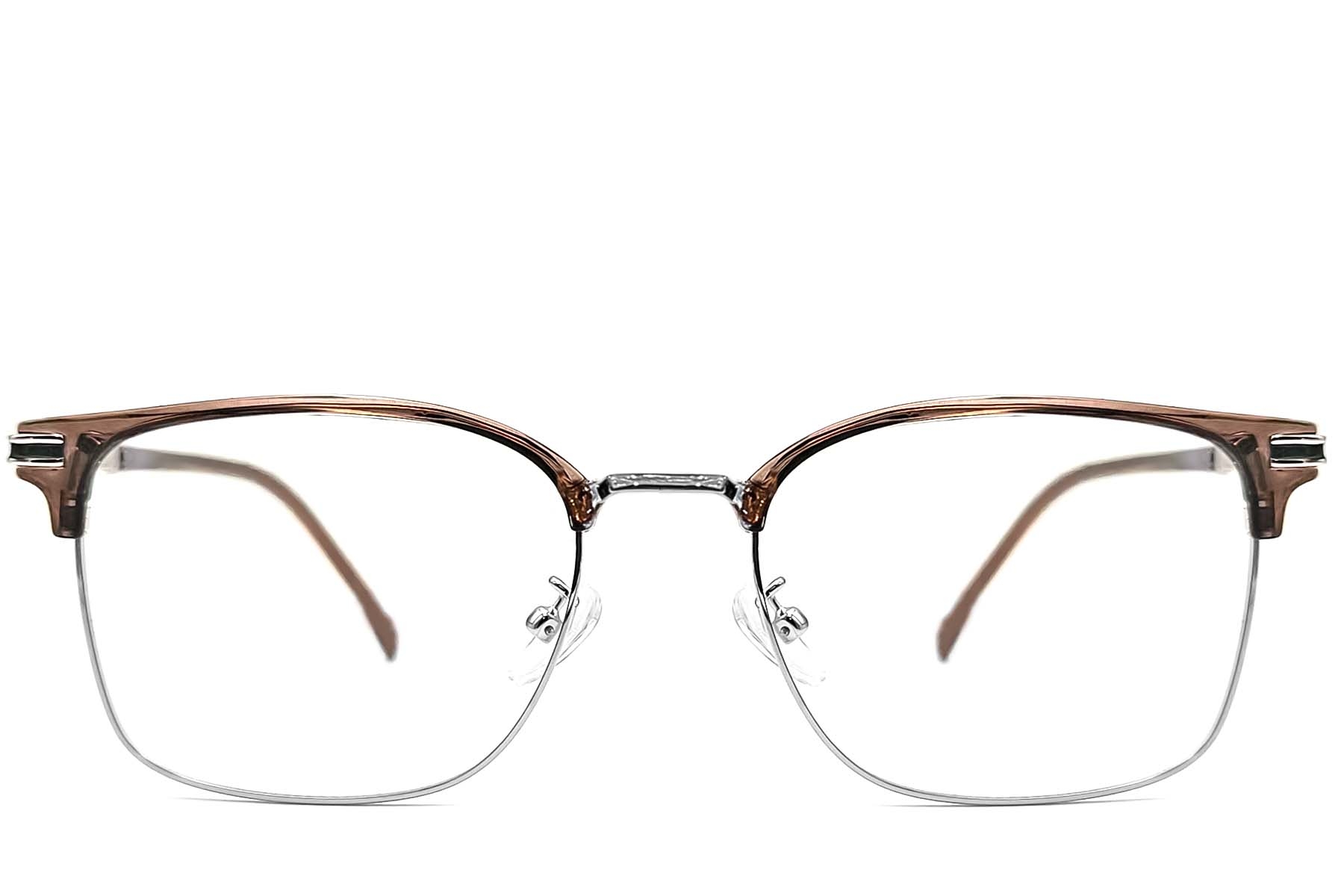 BS1924-0045_Brown_Semi-rimless_Metal_Glasses_front