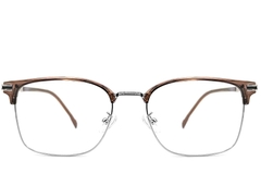 BS1924-0045_Brown_Semi-rimless_Metal_Glasses_front