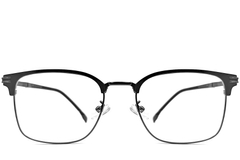BS1924-0047_Black_Semi-rimless_Metal_Glasses_front