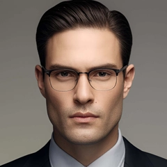 BS1924-0047_Black_Semi-rimless_Metal_Glasses_model