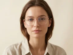 Gafas geométricas de metal rosa #BS1924-0061