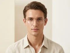Gafas geométricas de metal rosa #BS1924-0061