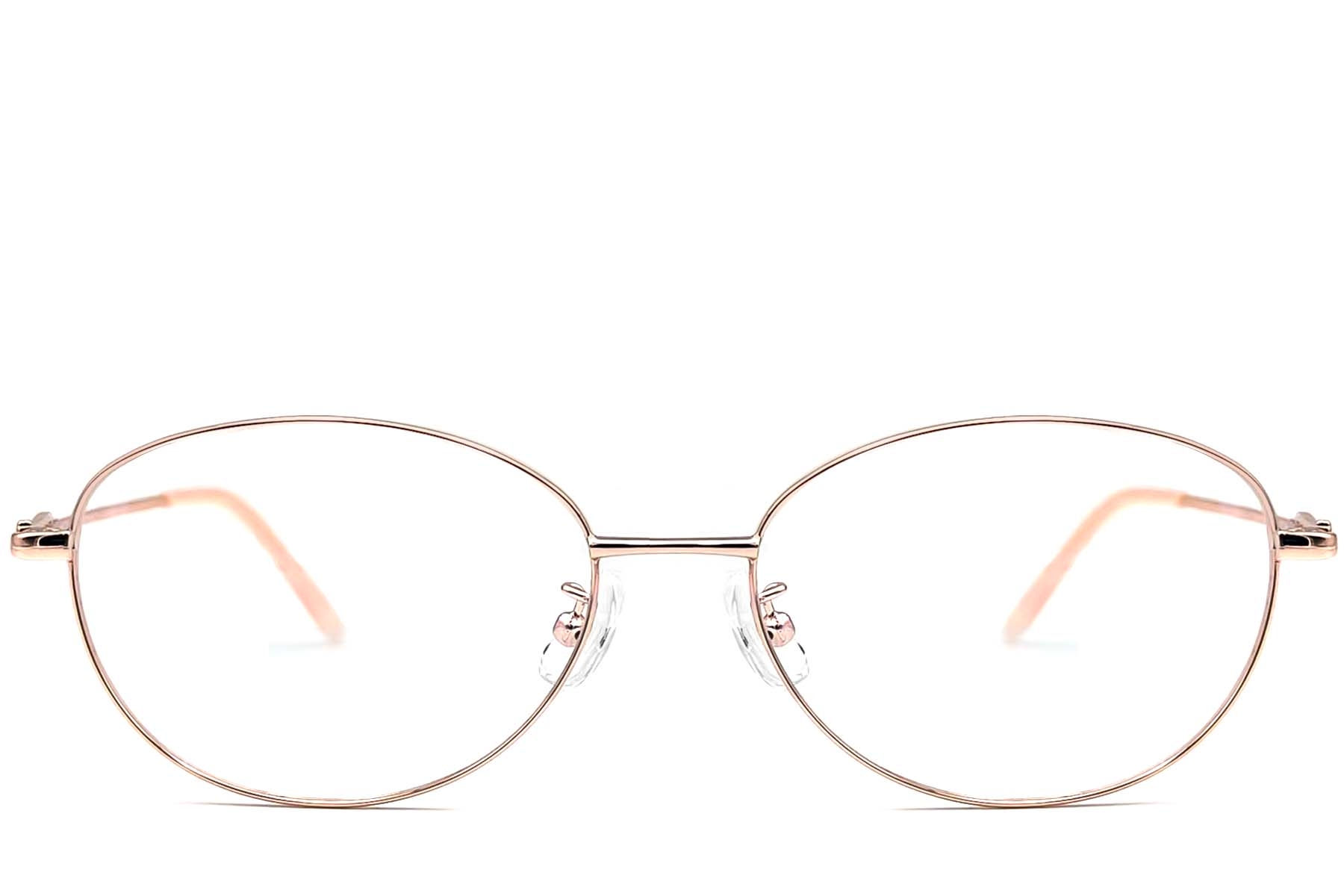 BS1924-0070_Pink_Oval_Metal_Glasses_front