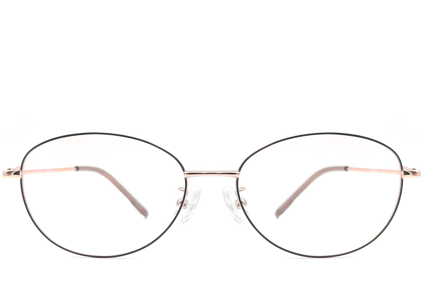 BS1924-0071_Black_Oval_Metal_Glasses_front