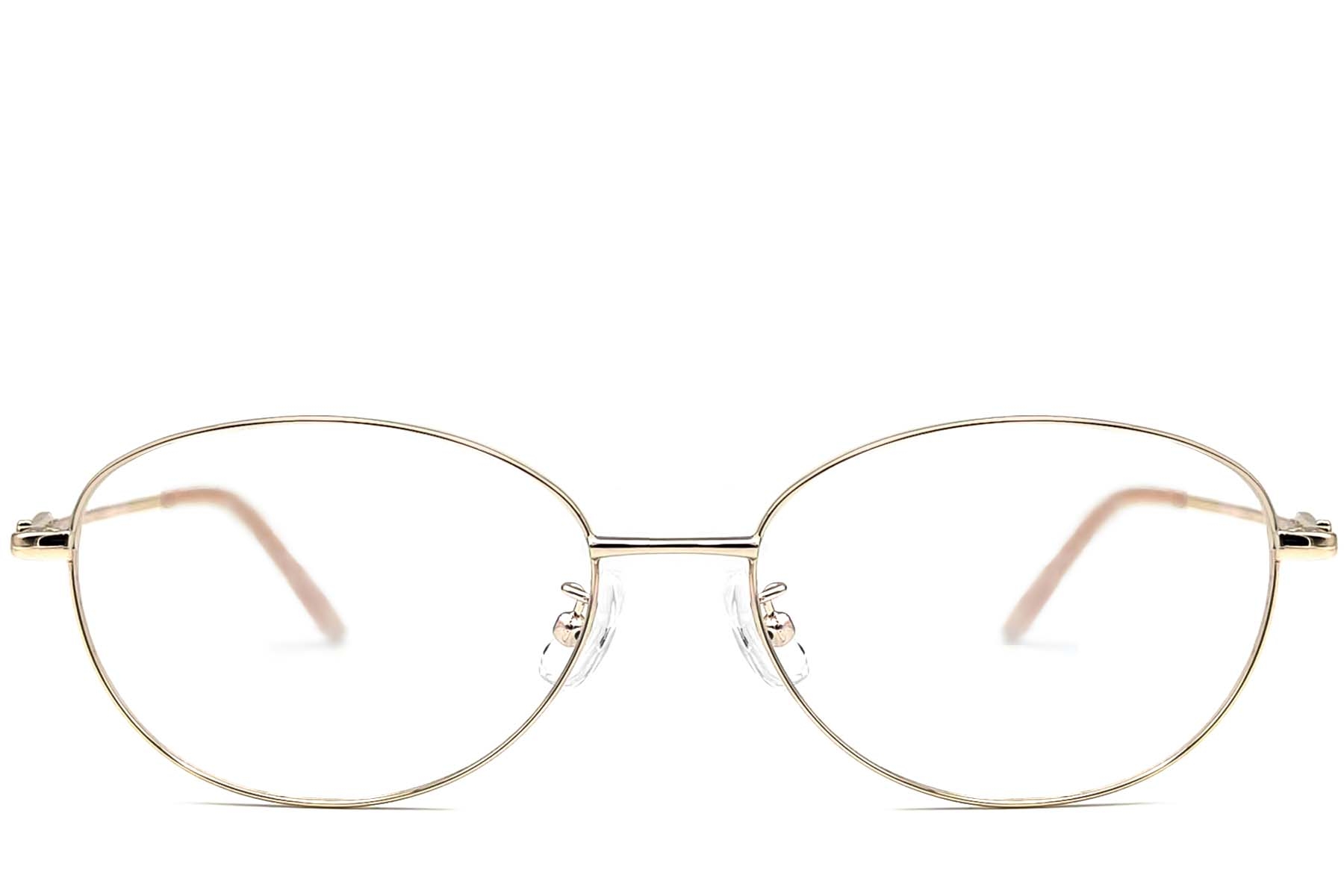BS1924-0072_Golden_Oval_Metal_Glasses_front