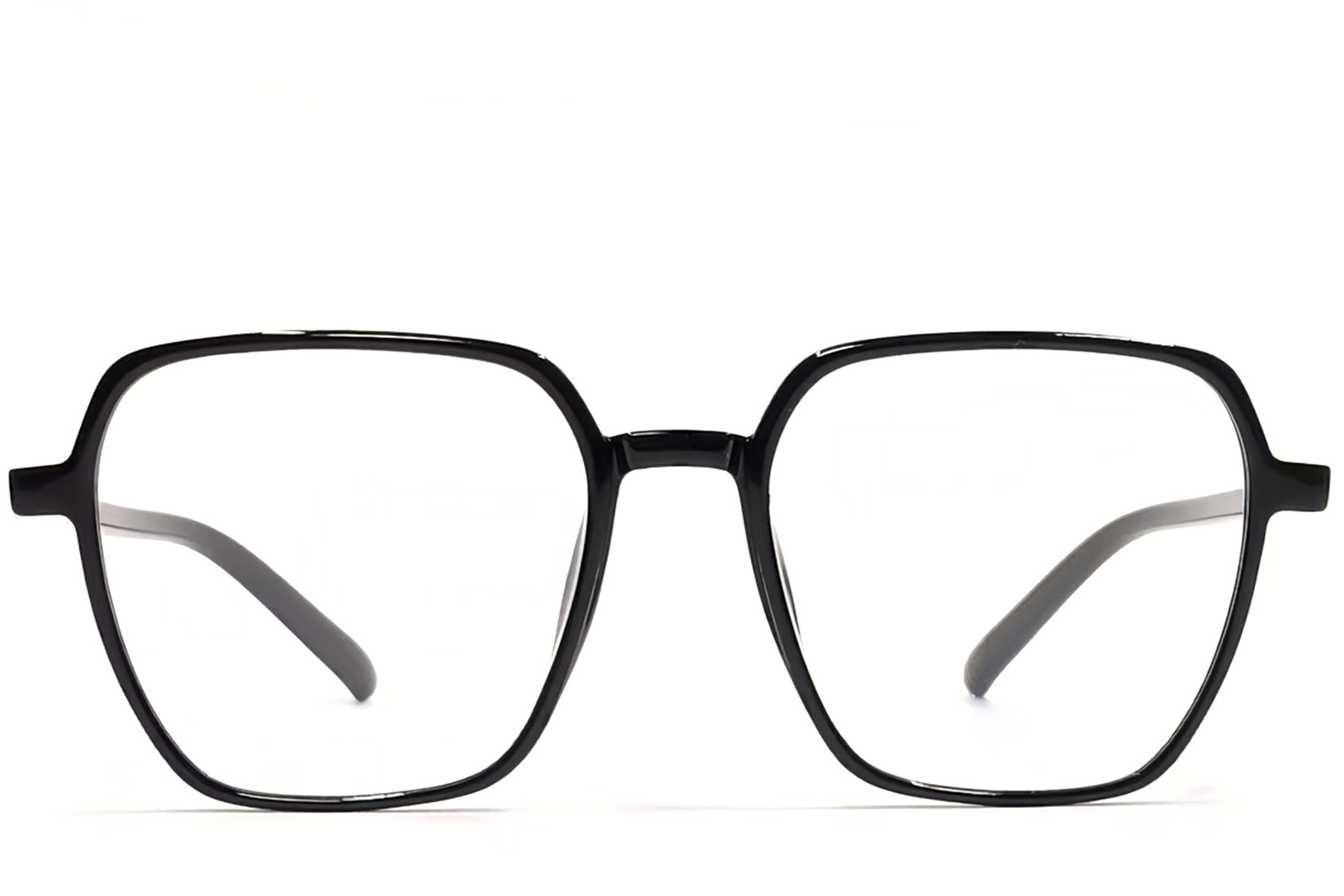 BS1924-0086_Black_Rectangular_TR90_Glasses_front
