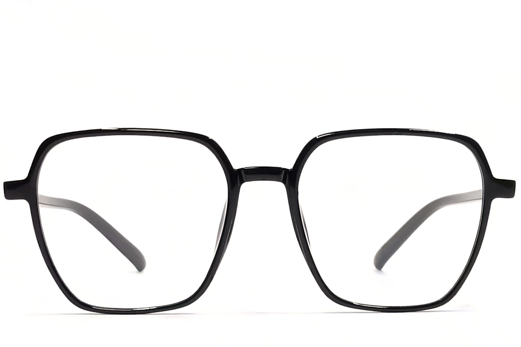 BS1924-0086_Black_Rectangular_TR90_Glasses_front