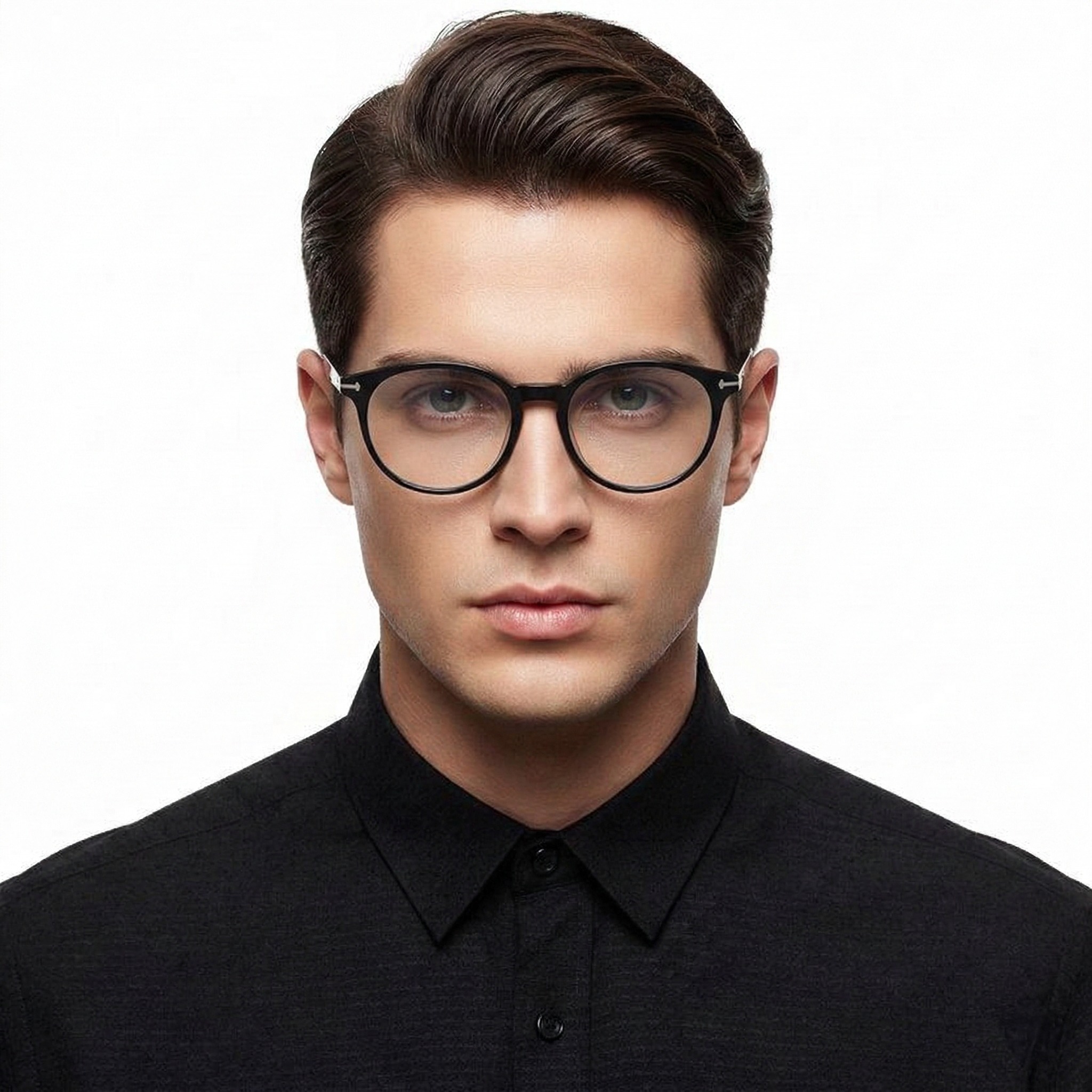 BS1924-0108_Black_Oval_TR90_Glasses_model