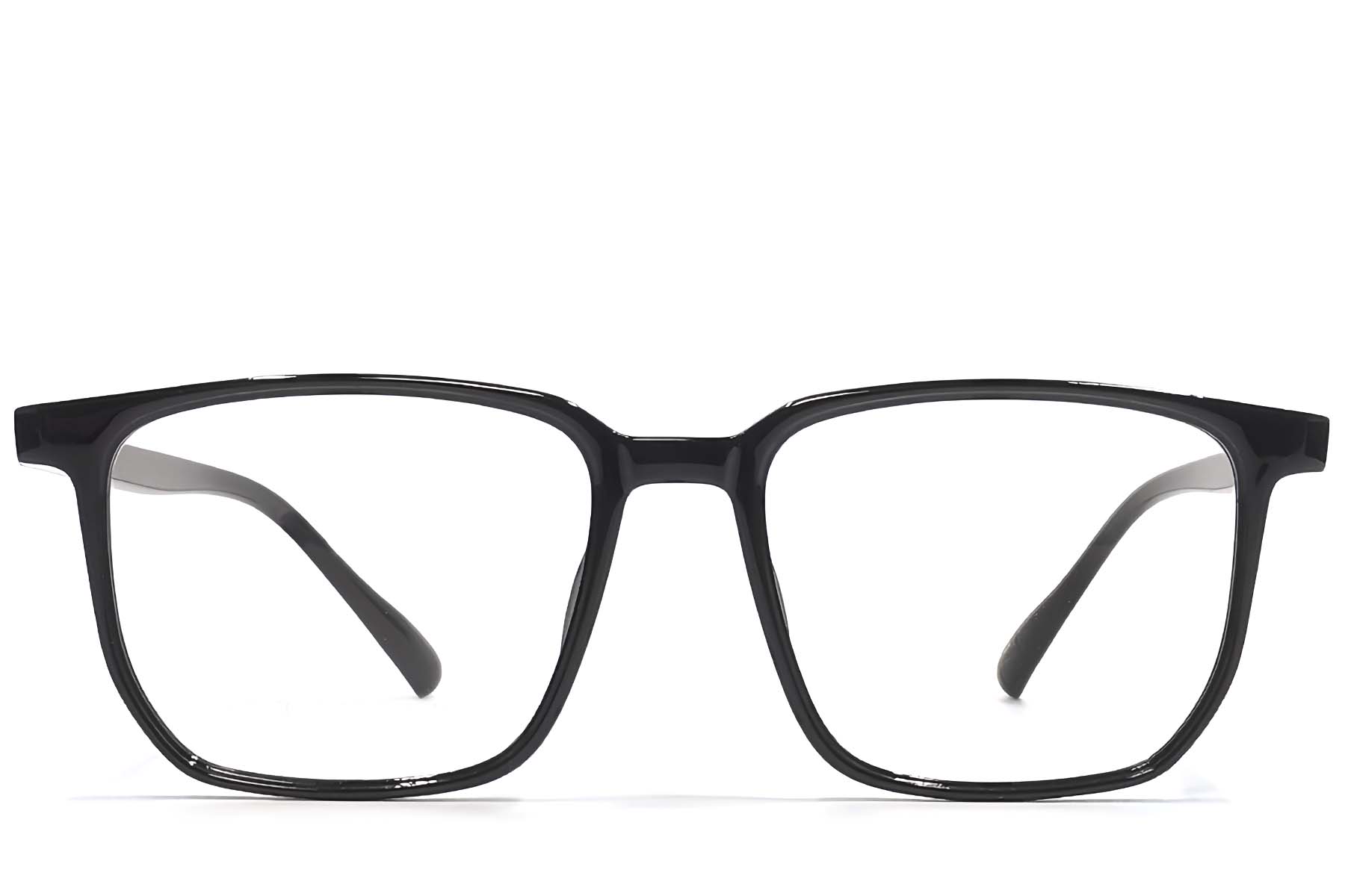 BS1924-0134_Black_Rectangular_TR90_Glasses_front