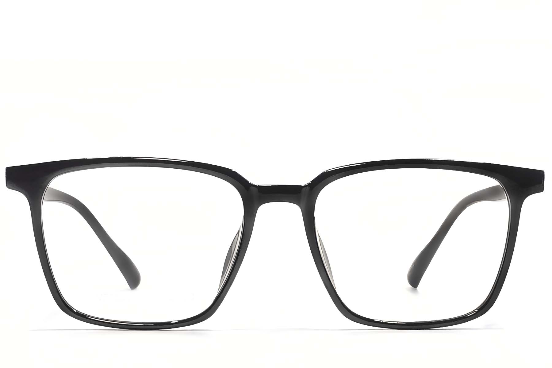BS1924-0141_Black_Rectangular_TR90_Glasses_front