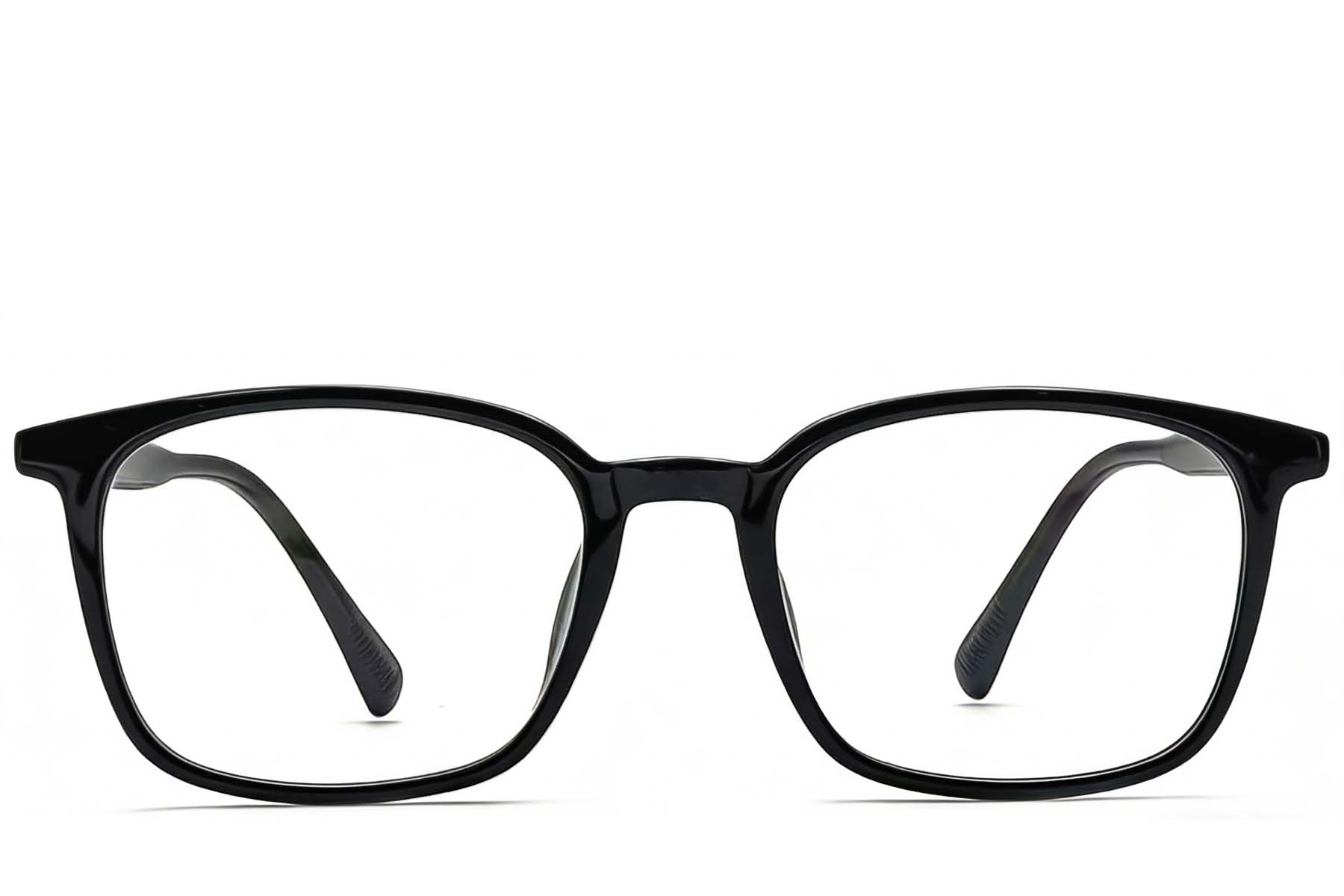 BS1924-0188_Black_Rectangular_TR90_Glasses_front