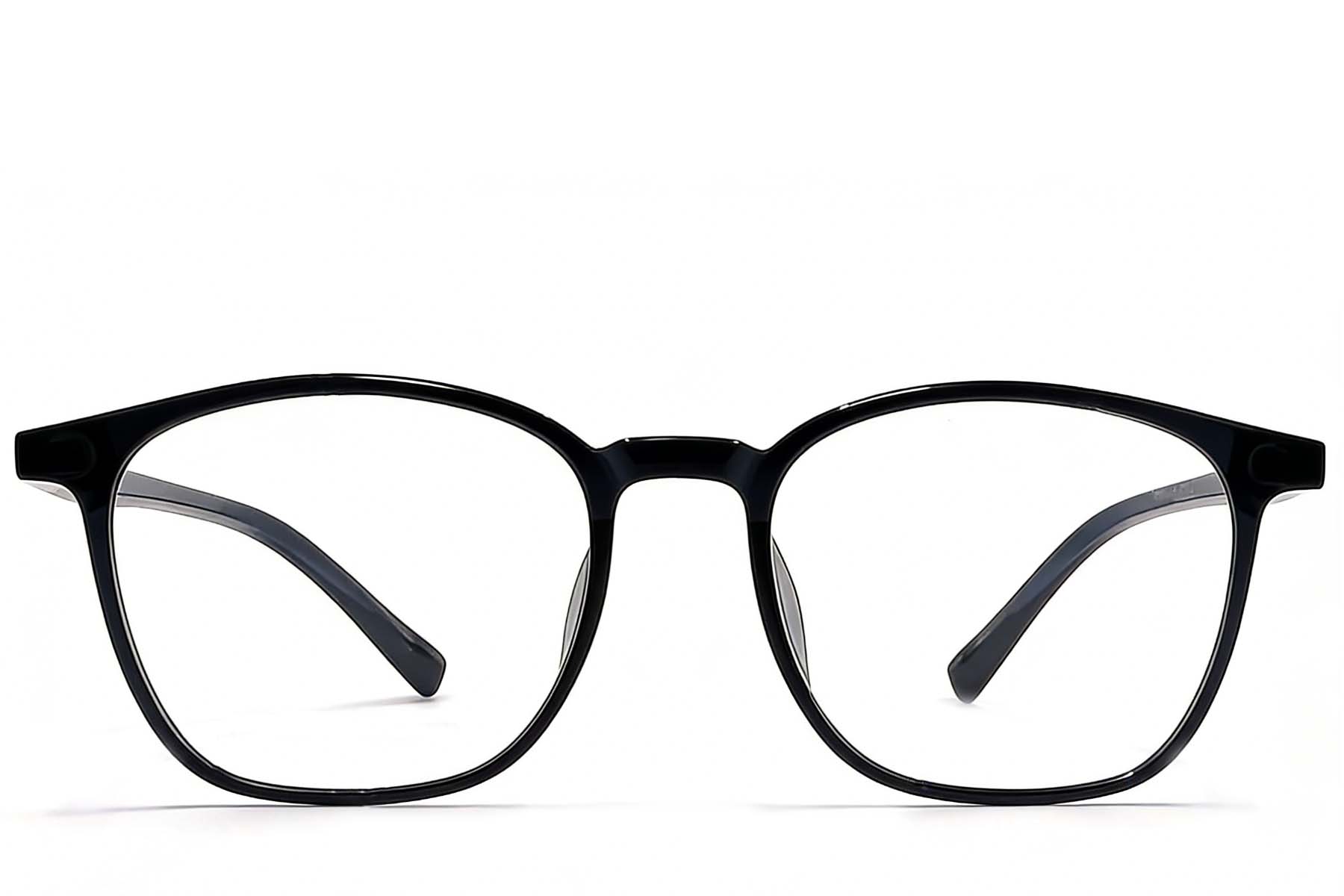 BS1924-0194_Black_Rectangular_TR90_Glasses_front