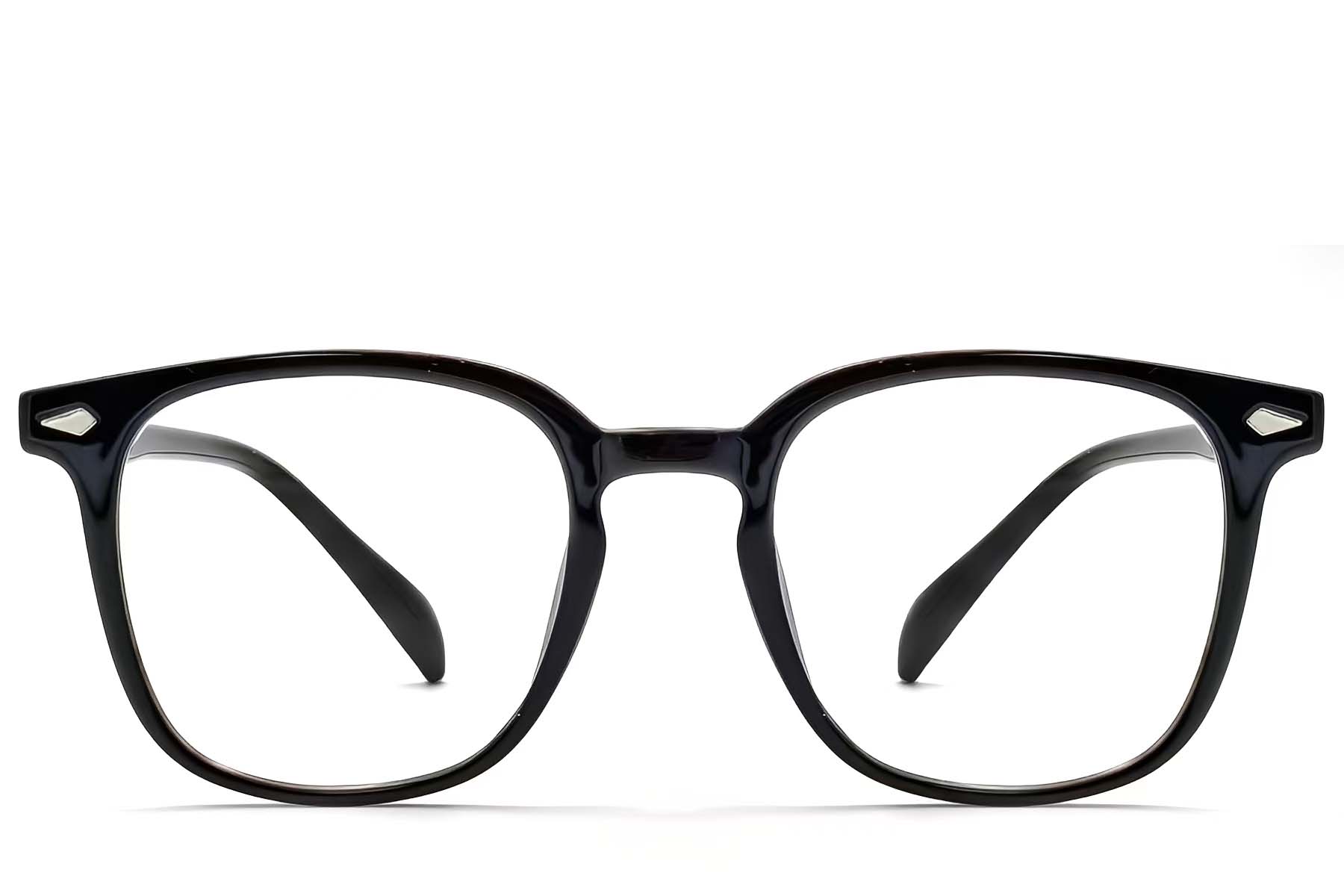 BS1924-0223_Black_Rectangular_TR90_Glasses_front