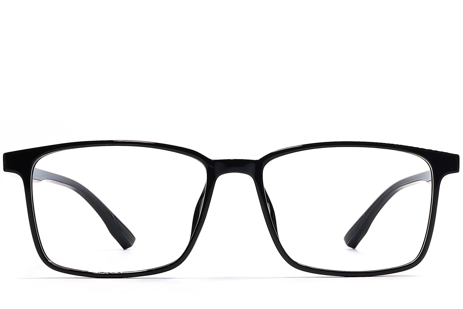 BS1924-0229_Black_Rectangular_TR90_Glasses_front