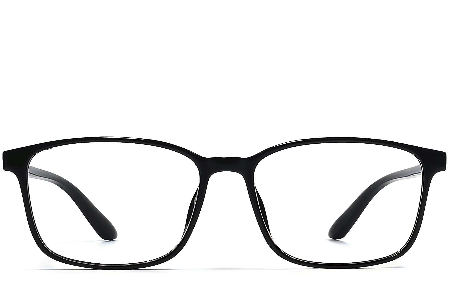 BS1924-0237_Black_Rectangular_TR90_Glasses_front