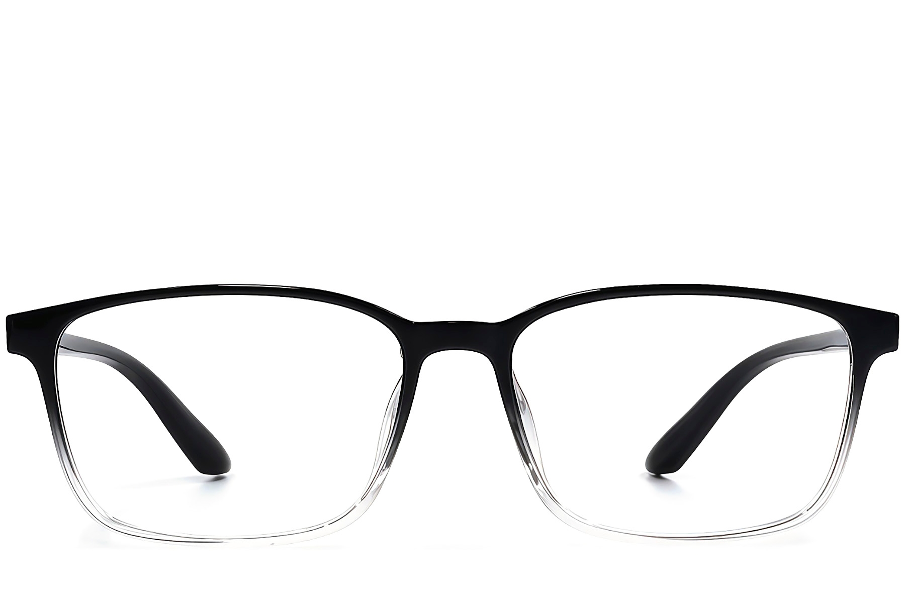 BS1924-0238_Black_Rectangular_TR90_Glasses_front