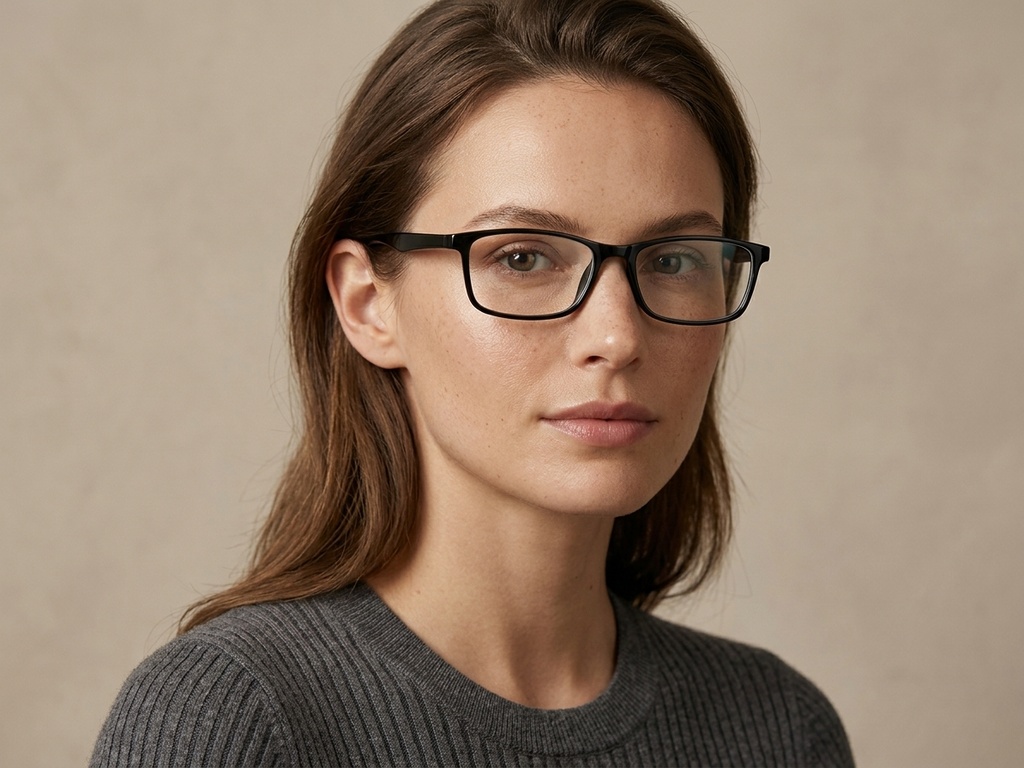 BS1924-0240_Black_Rectangular_TR90_Glasses-tryon_female