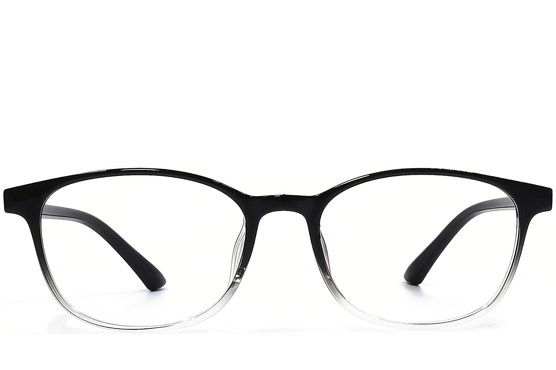BS1924-0252_Black_Rectangular_TR90_Glasses_front