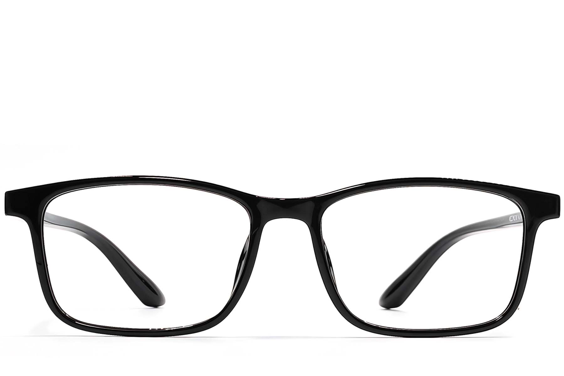 BS1924-0264_Black_Rectangular_TR90_Glasses_front