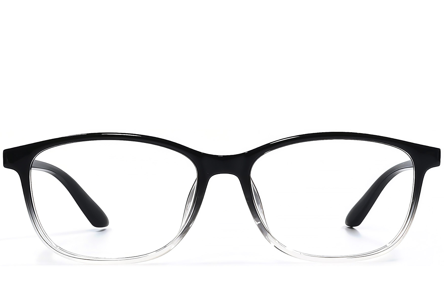 BS1924-0271_Black_Rectangular_TR90_Glasses_front