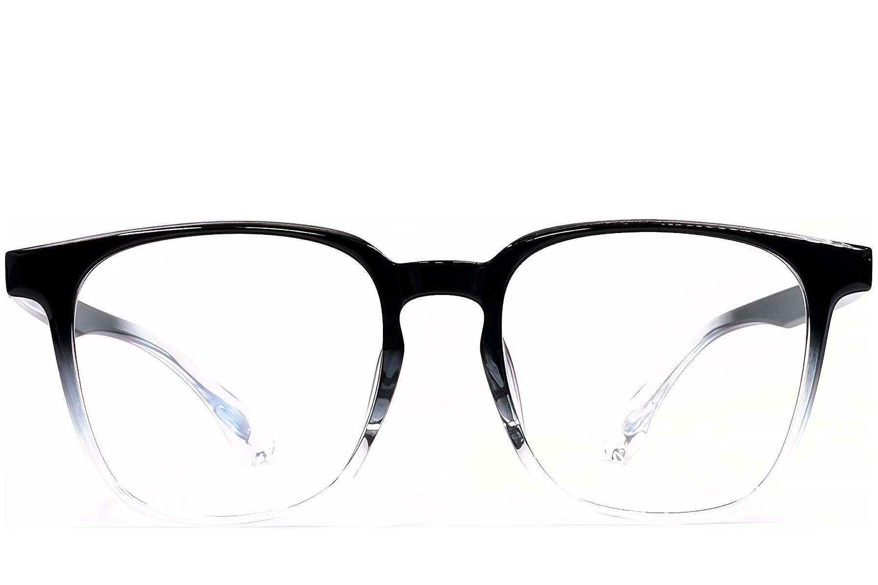 BS1924-0284_Black_Rectangular_TR90_Glasses_front