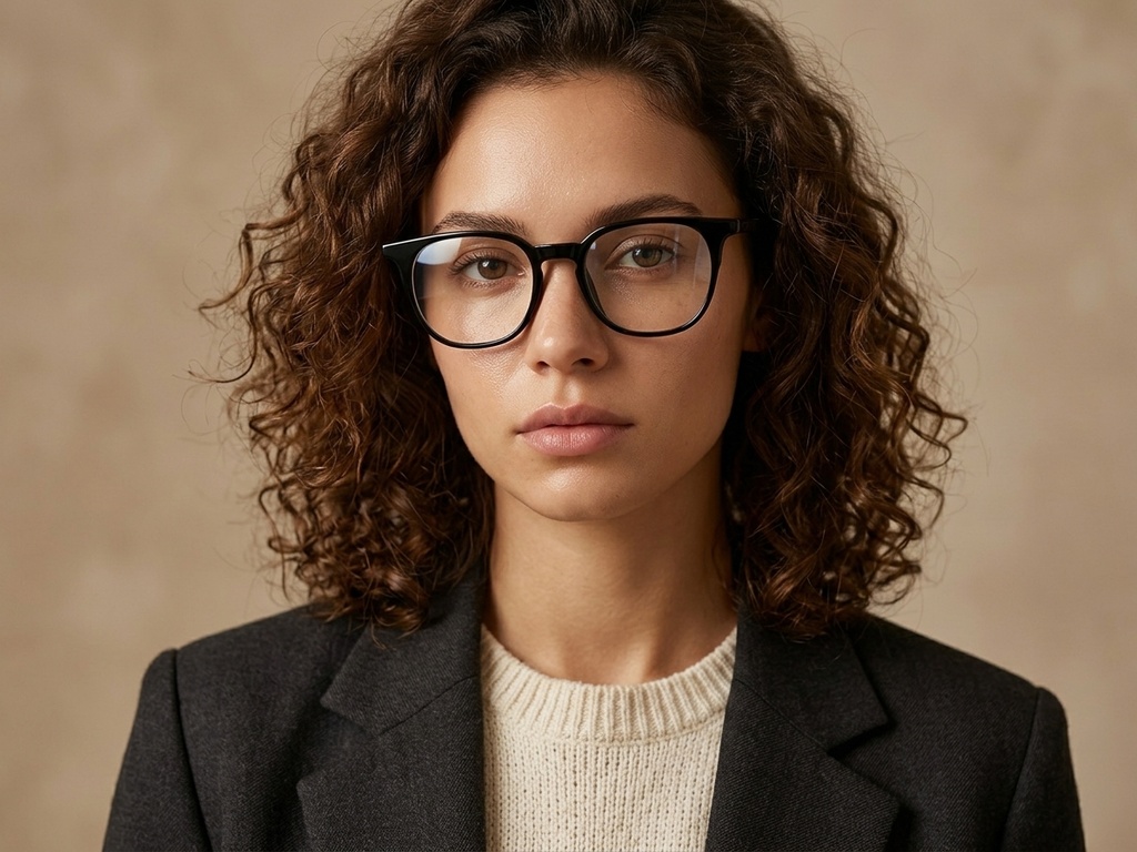 BS1924-0291_Black_Oval_TR90_Glasses-tryon_female