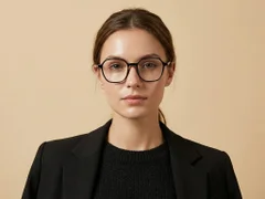 BS1924-0303_Black_Geometric_TR90_Glasses-tryon_female