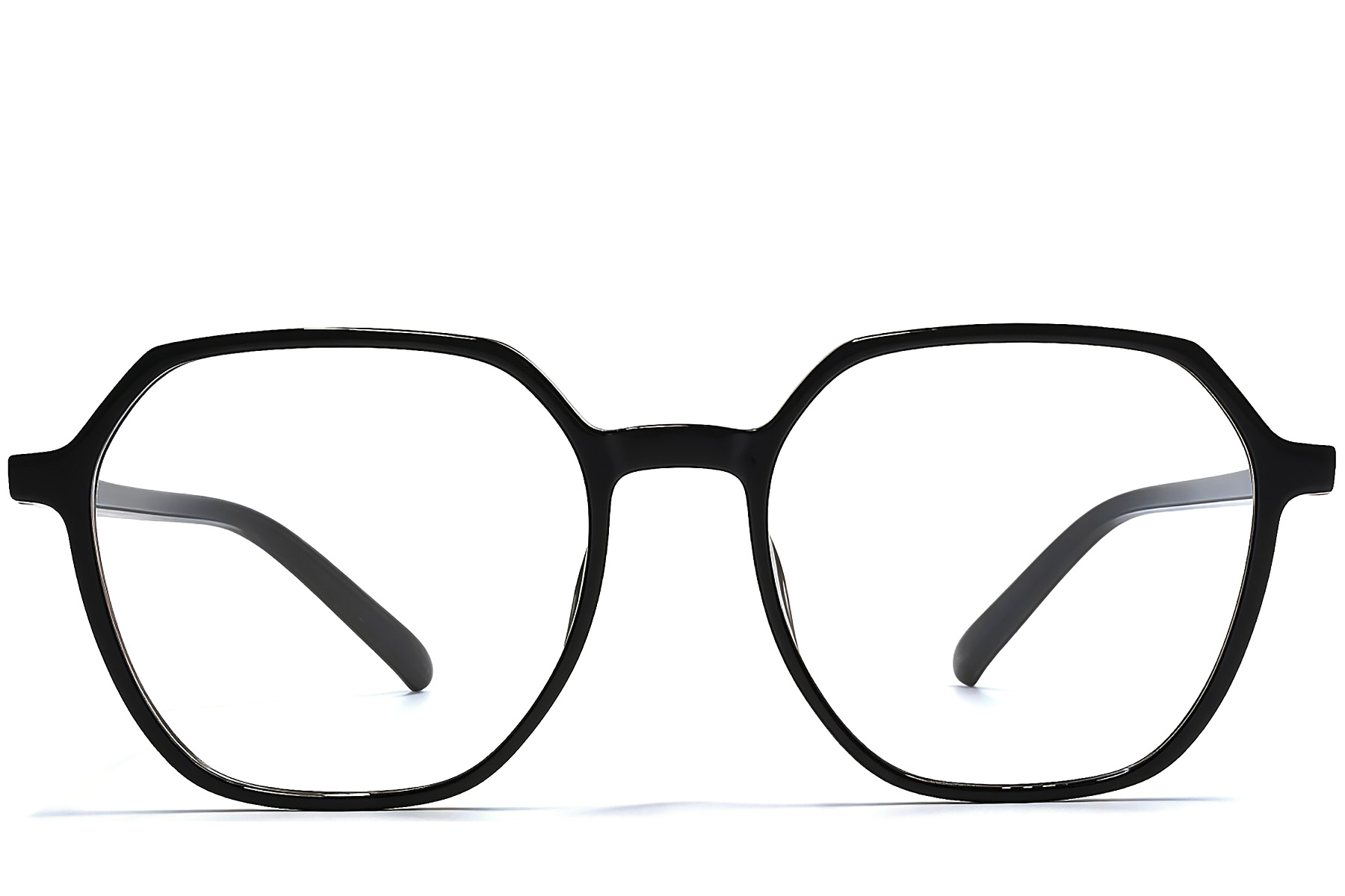 BS1924-0303_Black_Geometric_TR90_Glasses_front