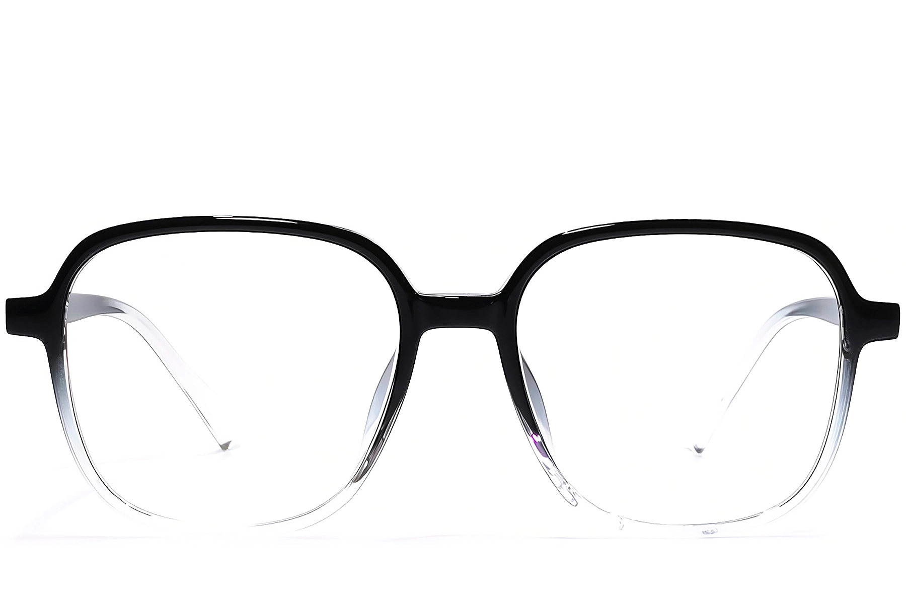 BS1924-0318_Black_Geometric_TR90_Glasses_front